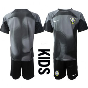 Brazil Golmanski Domaci Dres za Dječji SP 2022 Kratak Rukavima (+ kratke hlače)